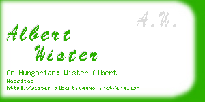 albert wister business card